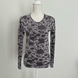 Athleta Pink and Gray Looking Sleeve Workout Top